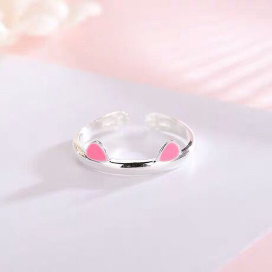 Cute cat ears paw ring