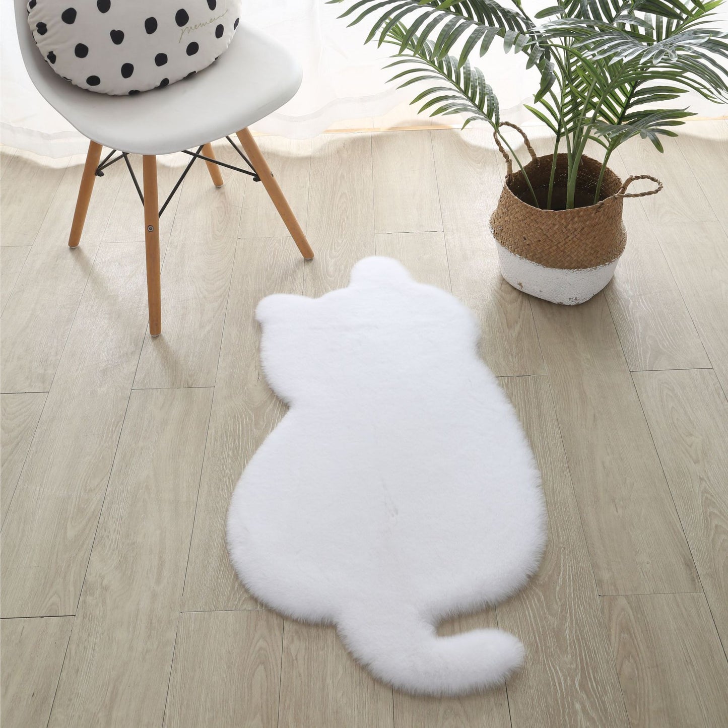 Sunday Angora Cat Carpet Living Room Cartoon Plush Mats Bedroom Bedside Blanket