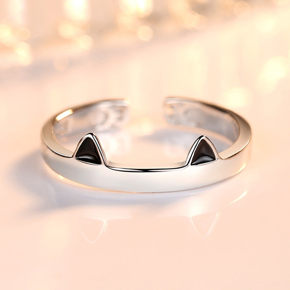 Cute cat ears paw ring