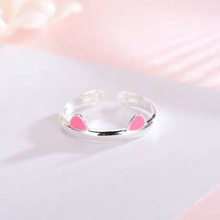Cute cat ears paw ring