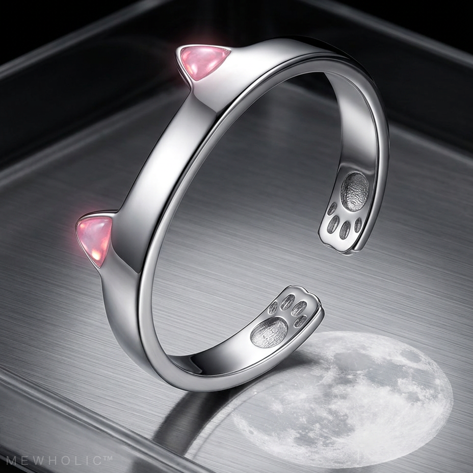 [INTF-10] ASTRAL | Neural-Interface Cat Ear Ring — Adjustable Feline Silhouette Ring