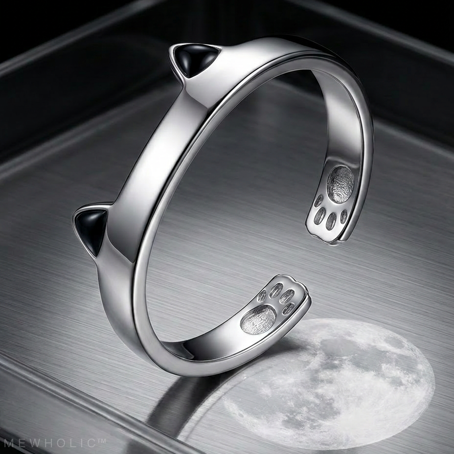[INTF-10] ASTRAL | Neural-Interface Cat Ear Ring — Adjustable Feline Silhouette Ring