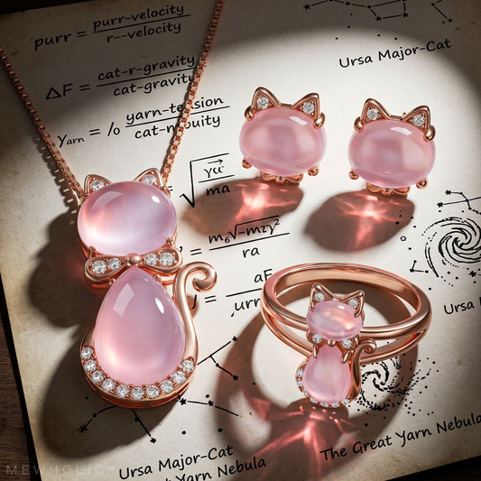 [ARRAY-09] SESSION 50,000Hz | Pink Quartz Resonator Ensemble — 3-Piece Crystal Jewelry Set