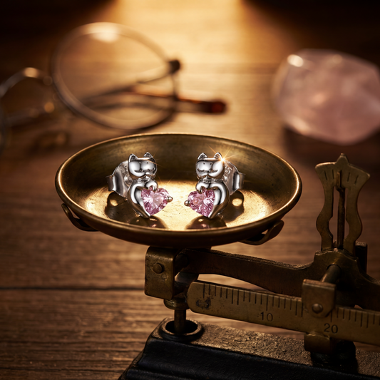 [ASTRAL] S925 Pure Silver Micro-Alignment Ear-Modules — Minimalist Cat Stud Earrings