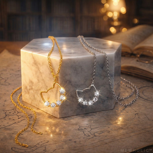 [STAB-05] SESSION 50,000Hz | Lunar Gravity Alignment Pendant — Moon & Cat Crystal Necklace